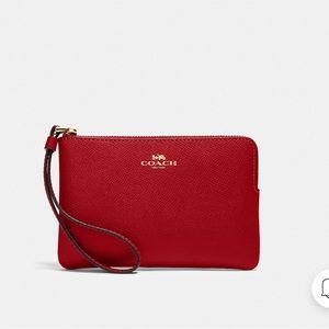 Coach red wristlet
